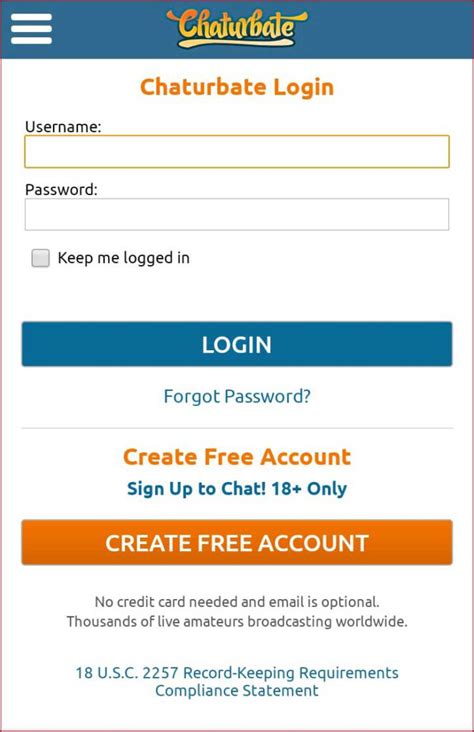 chaturbate login|login